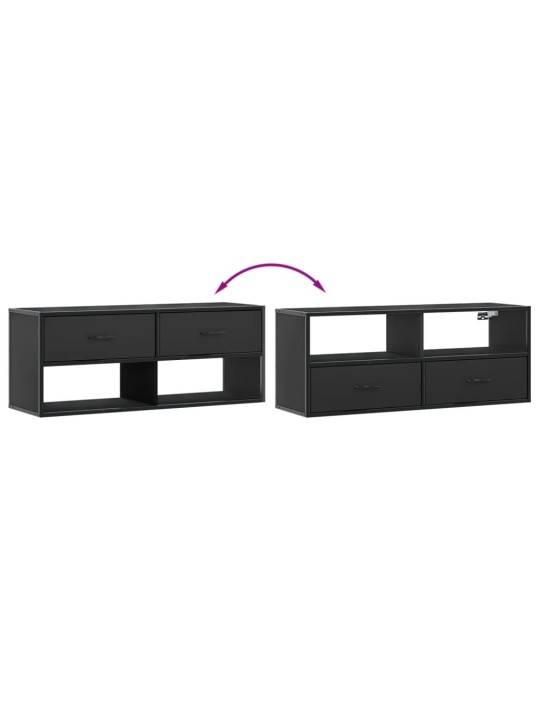 TV skříňka černá 100 x 31 x 39,5 cm kompozitní dřevo a kov
