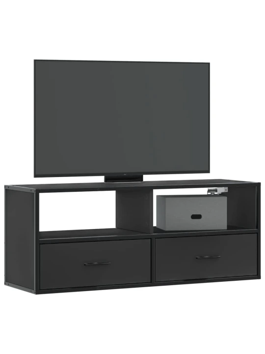 TV skříňka černá 100 x 31 x 39,5 cm kompozitní dřevo a kov