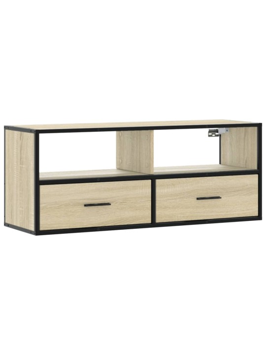 TV skříňka dub sonoma 100 x 31 x 39,5 cm kompozitní dřevo a kov
