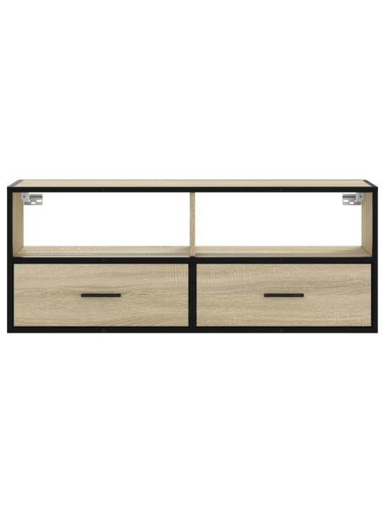 TV skříňka dub sonoma 100 x 31 x 39,5 cm kompozitní dřevo a kov