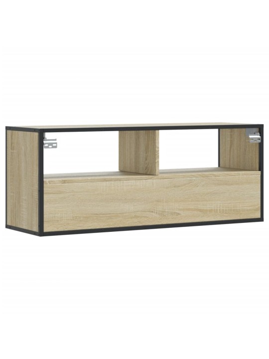 TV skříňka dub sonoma 100 x 31 x 39,5 cm kompozitní dřevo a kov