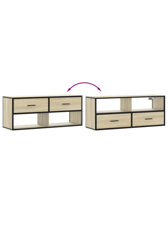 TV skříňka dub sonoma 100 x 31 x 39,5 cm kompozitní dřevo a kov