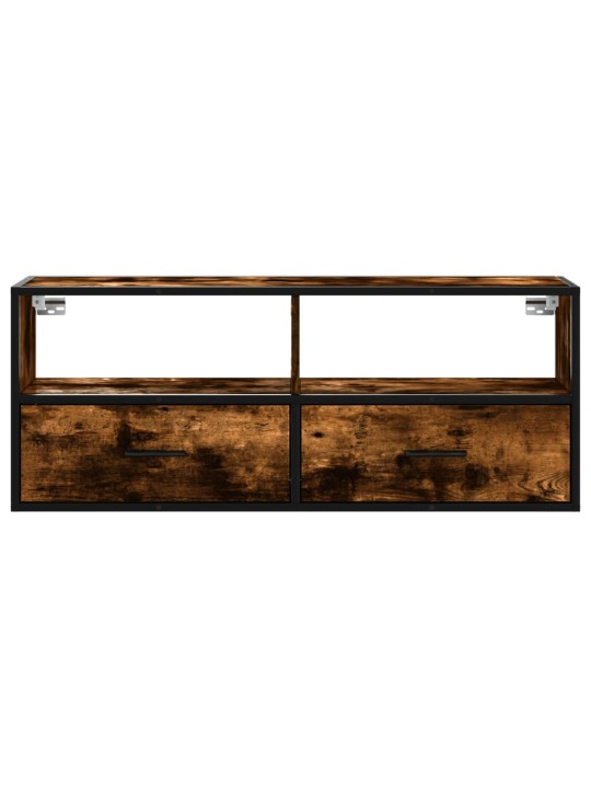 TV skříňka kouřový dub 100x31x39,5 cm kompozitní dřevo a kov