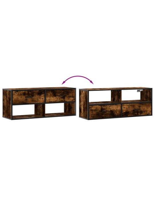 TV skříňka kouřový dub 100x31x39,5 cm kompozitní dřevo a kov