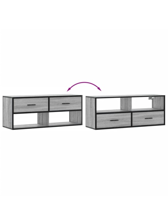 TV skříňka šedá sonoma 100x31x39,5 cm kompozitní dřevo a kov