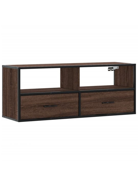 TV skříňka hnědý dub 100 x 31 x 39,5 cm kompozitní dřevo a kov