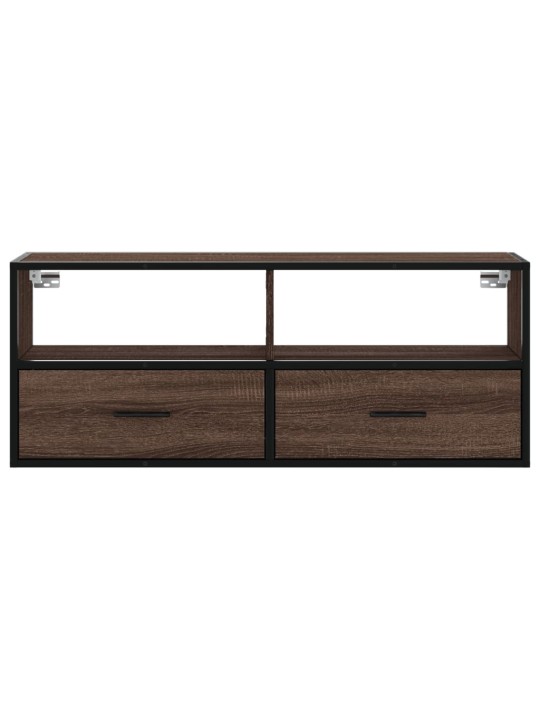 TV skříňka hnědý dub 100 x 31 x 39,5 cm kompozitní dřevo a kov