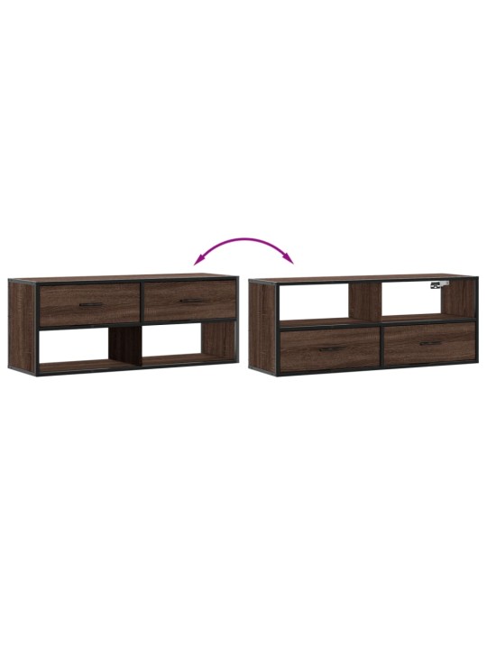 TV skříňka hnědý dub 100 x 31 x 39,5 cm kompozitní dřevo a kov