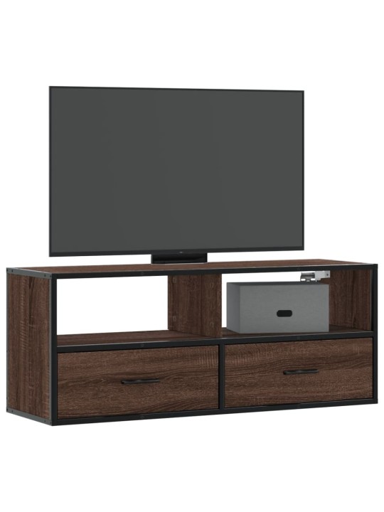 TV skříňka hnědý dub 100 x 31 x 39,5 cm kompozitní dřevo a kov
