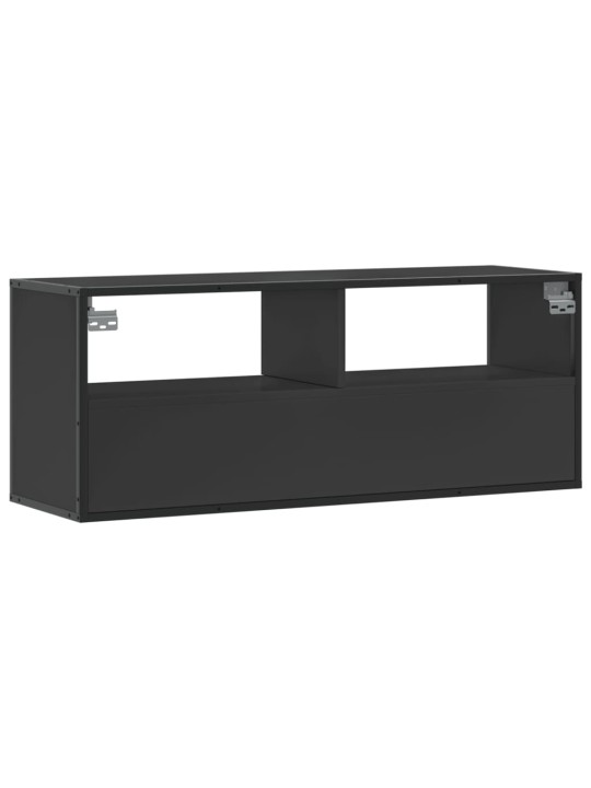 TV skříňka černá 100 x 31 x 39,5 cm kompozitní dřevo a kov