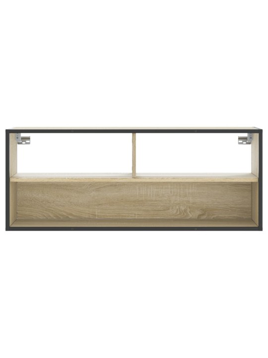 TV skříňka dub sonoma 100 x 31 x 39,5 cm kompozitní dřevo a kov