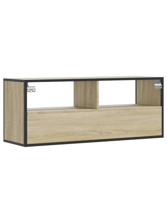 TV skříňka dub sonoma 100 x 31 x 39,5 cm kompozitní dřevo a kov