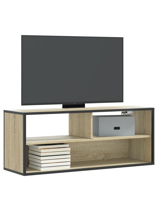 TV skříňka dub sonoma 100 x 31 x 39,5 cm kompozitní dřevo a kov