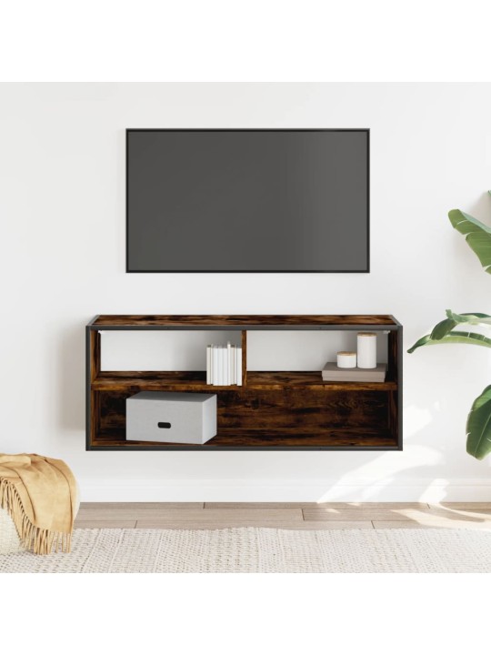 TV skříňka kouřový dub 100x31x39,5 cm kompozitní dřevo a kov