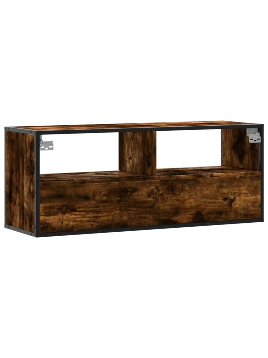 TV skříňka kouřový dub 100x31x39,5 cm kompozitní dřevo a kov