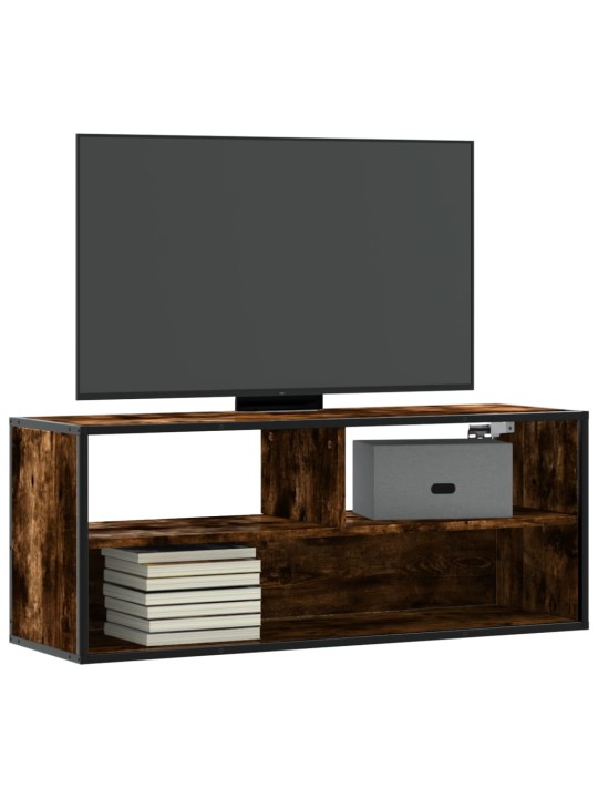 TV skříňka kouřový dub 100x31x39,5 cm kompozitní dřevo a kov