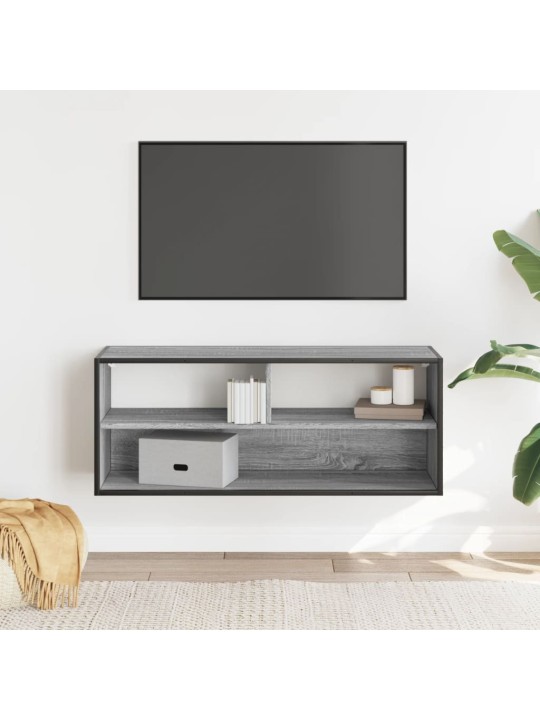 TV skříňka šedá sonoma 100x31x39,5 cm kompozitní dřevo a kov