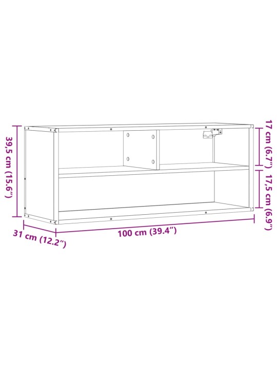 TV skříňka šedá sonoma 100x31x39,5 cm kompozitní dřevo a kov