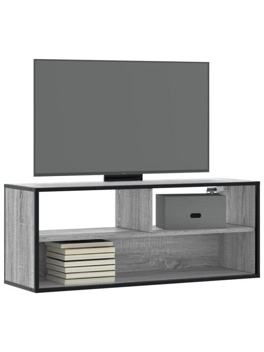 TV skříňka šedá sonoma 100x31x39,5 cm kompozitní dřevo a kov