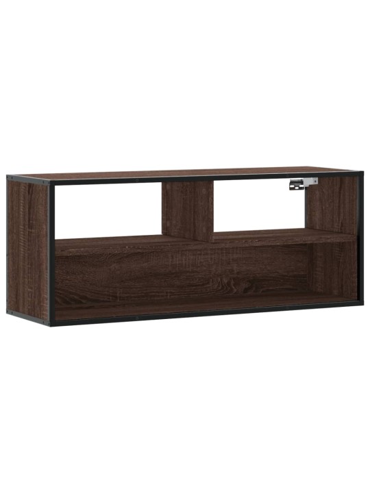 TV skříňka hnědý dub 100 x 31 x 39,5 cm kompozitní dřevo a kov