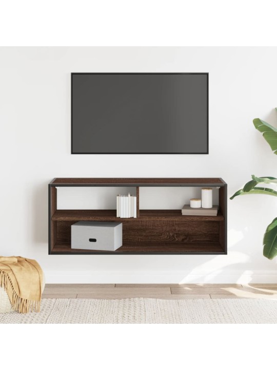 TV skříňka hnědý dub 100 x 31 x 39,5 cm kompozitní dřevo a kov