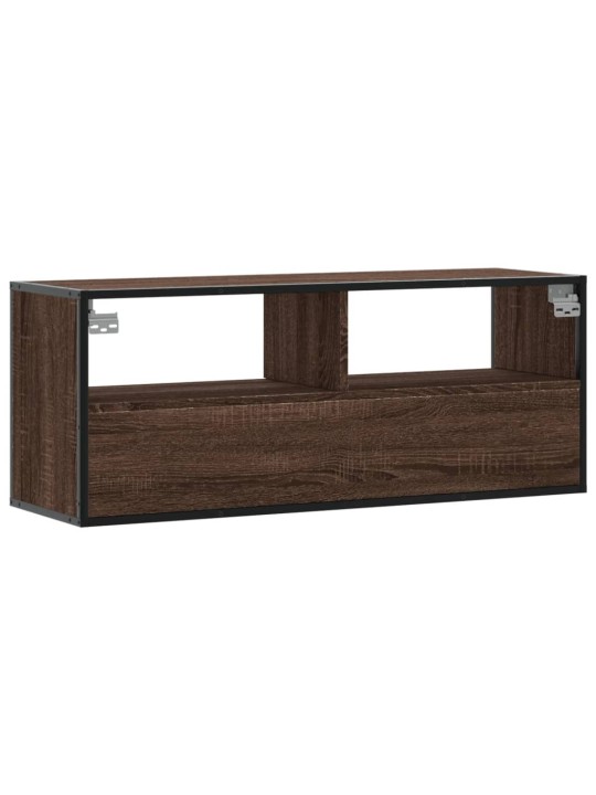 TV skříňka hnědý dub 100 x 31 x 39,5 cm kompozitní dřevo a kov