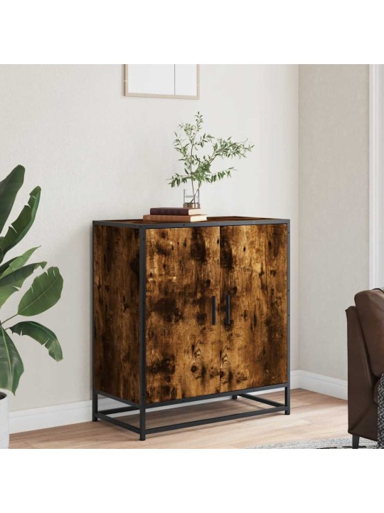 Příborník kouřový dub 68 x 35 x 76 cm kompozitní dřevo a kov