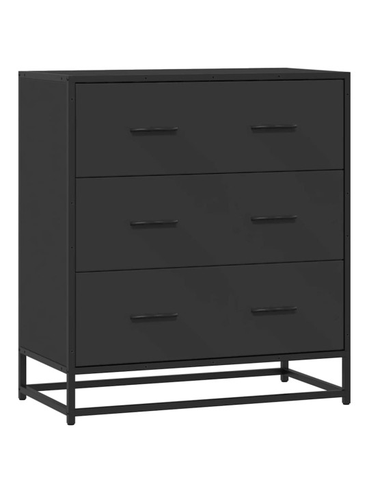 Příborník černý 68 x 35 x 76 cm kompozitní dřevo a kov