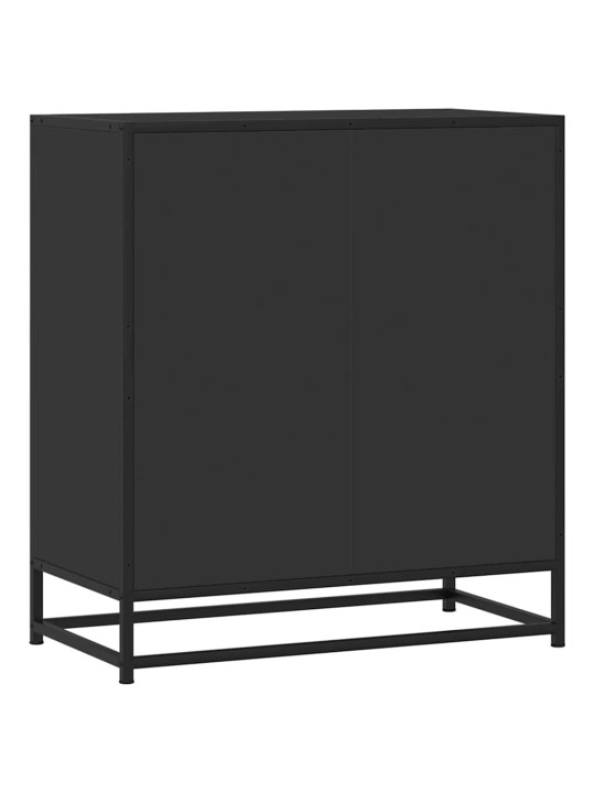 Příborník černý 68 x 35 x 76 cm kompozitní dřevo a kov