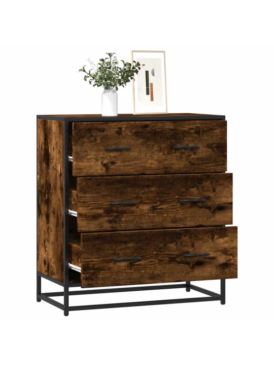 Příborník kouřový dub 68 x 35 x 76 cm kompozitní dřevo a kov