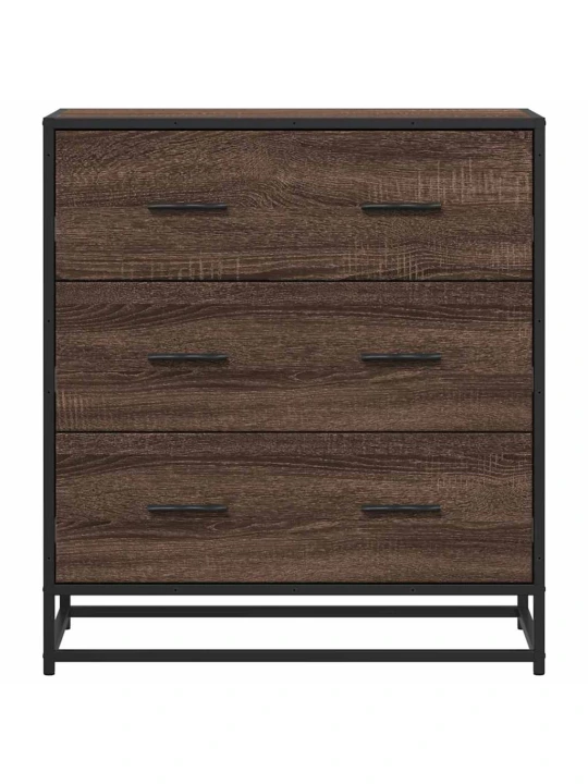 Příborník hnědý dub 68 x 35 x 76 cm kompozitní dřevo a kov