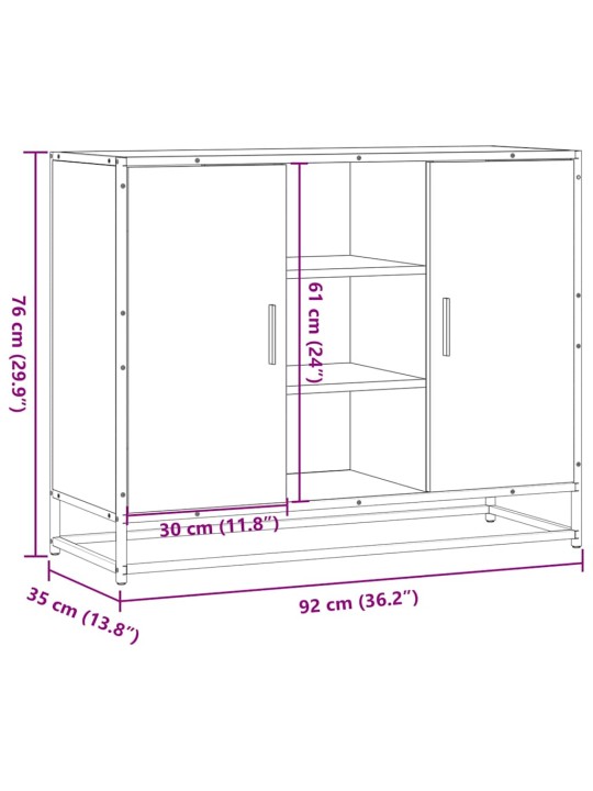 Příborník dub sonoma 92 x 35 x 76 cm kompozitní dřevo