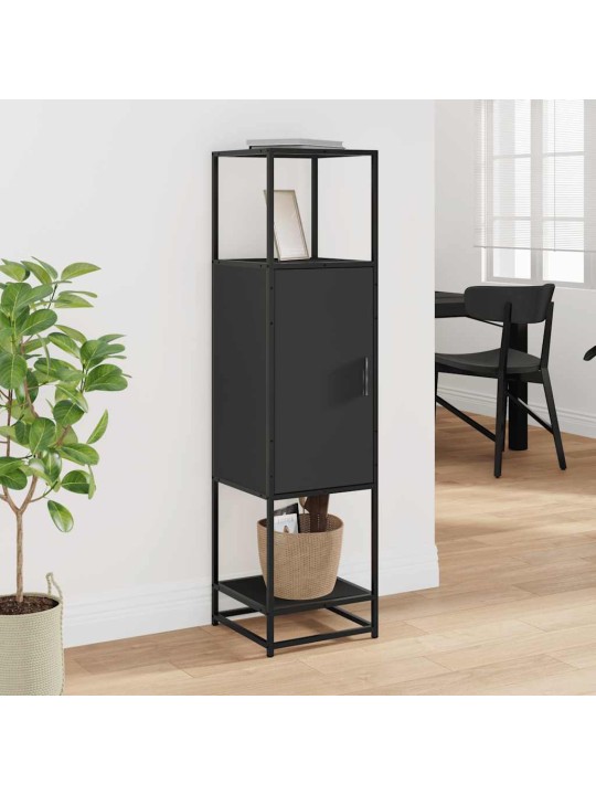 Skříň highboard černá 35,5x35x139 cm kompozitní dřevo a kov