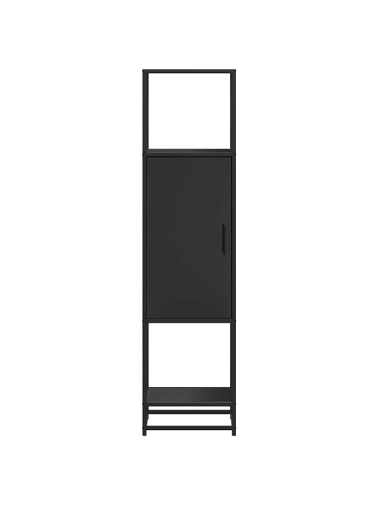 Skříň highboard černá 35,5x35x139 cm kompozitní dřevo a kov