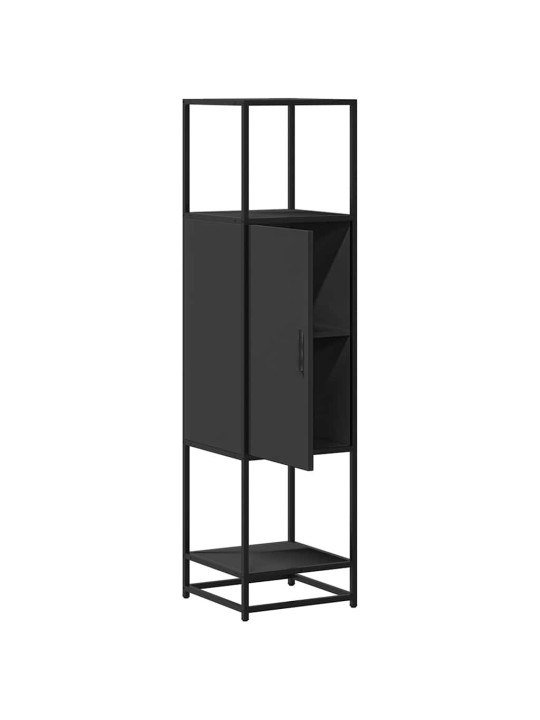 Skříň highboard černá 35,5x35x139 cm kompozitní dřevo a kov