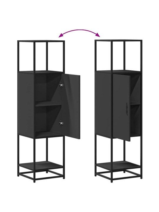 Skříň highboard černá 35,5x35x139 cm kompozitní dřevo a kov