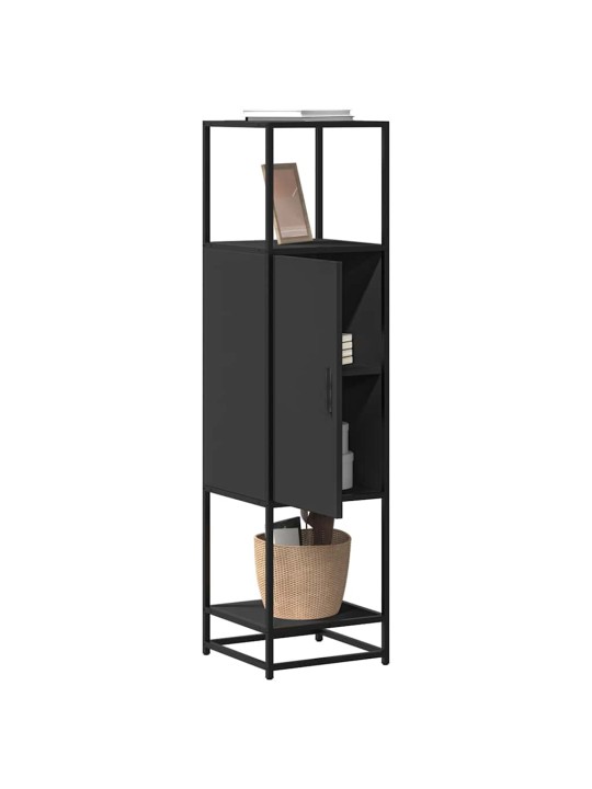 Skříň highboard černá 35,5x35x139 cm kompozitní dřevo a kov