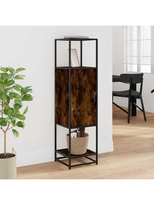 Skříň highboard kouřový dub 35,5x35x139 cm kompozit a kov