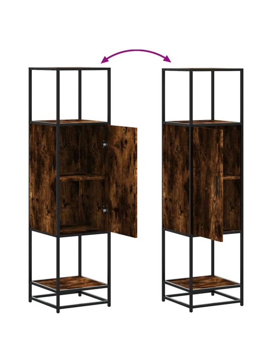 Skříň highboard kouřový dub 35,5x35x139 cm kompozit a kov