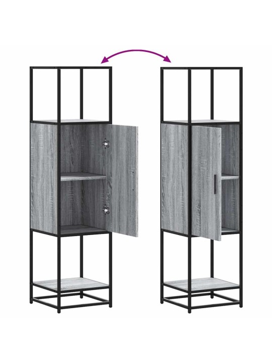 Skříň highboard šedá sonoma 35,5x35x139 cm kompozit a kov