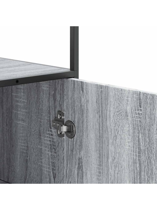 Skříň highboard šedá sonoma 35,5x35x139 cm kompozit a kov