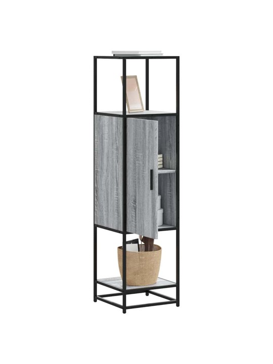 Skříň highboard šedá sonoma 35,5x35x139 cm kompozit a kov