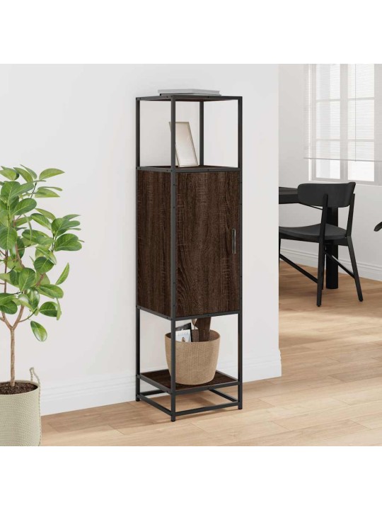 Skříň highboard hnědý dub 35,5x35x139 cm kompozit a kov