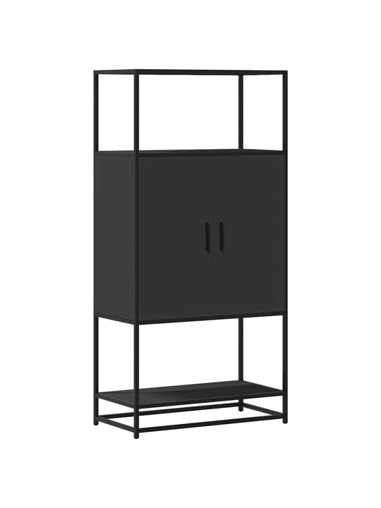 Skříň highboard černá 68 x 35 x 139 cm kompozitní dřevo a kov