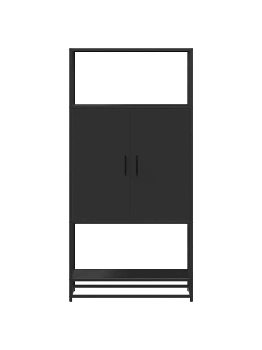 Skříň highboard černá 68 x 35 x 139 cm kompozitní dřevo a kov