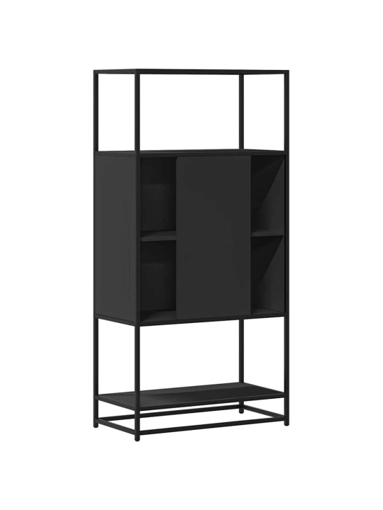 Skříň highboard černá 68 x 35 x 139 cm kompozitní dřevo a kov