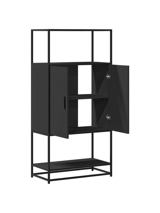 Skříň highboard černá 68 x 35 x 139 cm kompozitní dřevo a kov