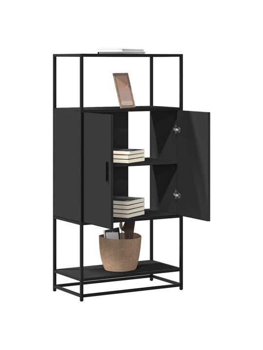 Skříň highboard černá 68 x 35 x 139 cm kompozitní dřevo a kov