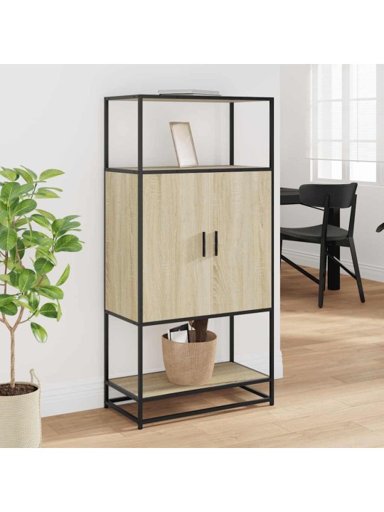 Skříň highboard dub sonoma 68x35x139 cm kompozitní dřevo a kov