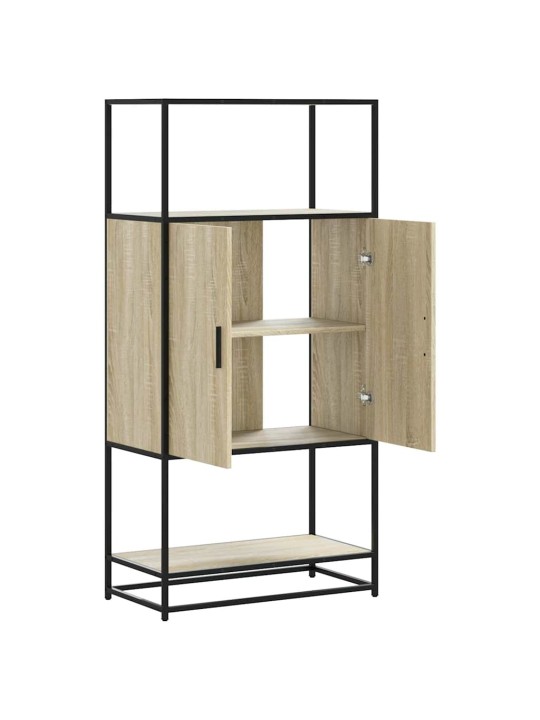 Skříň highboard dub sonoma 68x35x139 cm kompozitní dřevo a kov